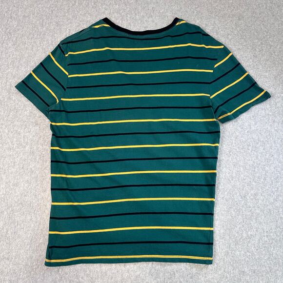 Guess Shirt Green Womens Sz M Striped Crew Neck Pullover Short Sleeve Activewear - Picture 5 of 6